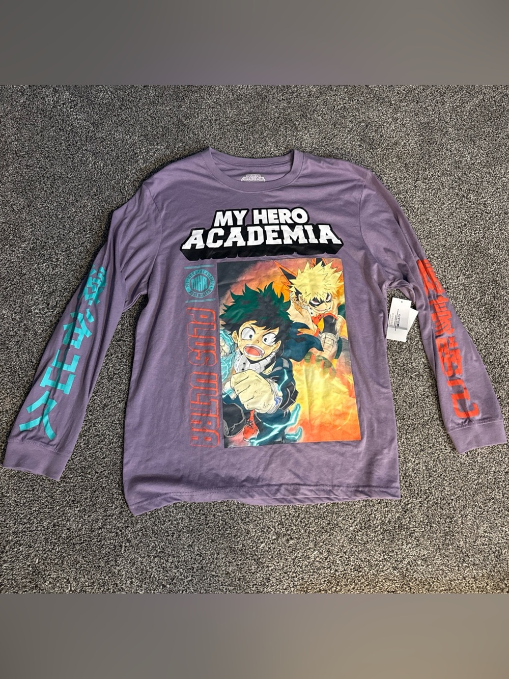 My Hero Academia Purple T-Shirt Tee Izuku Midoriya Katsuki Anime Large 42/44 New